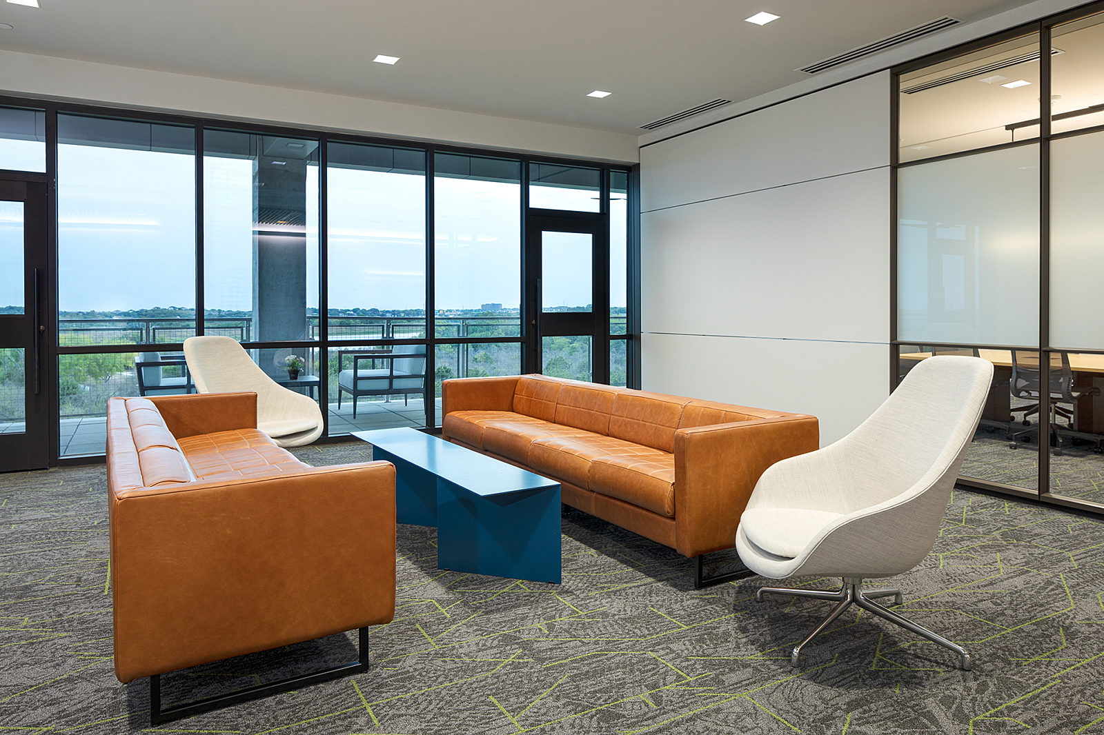 Commercial lounge interior from Nay Reyes's prior-career commercial interiors experience